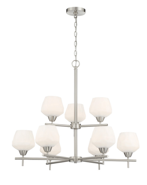 Minka-Lavery Camrin Nine Light Chandelier in Brushed Nickel - 2179-84 Minka-Lavery Camrin Nine Light Chandelier in Brushed Nickel - 2179-84