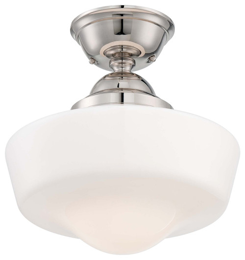 Minka-Lavery One Light Semi Flush Mount in Polished Nickel - 2257-613 Minka-Lavery One Light Semi Flush Mount in Polished Nickel - 2257-613