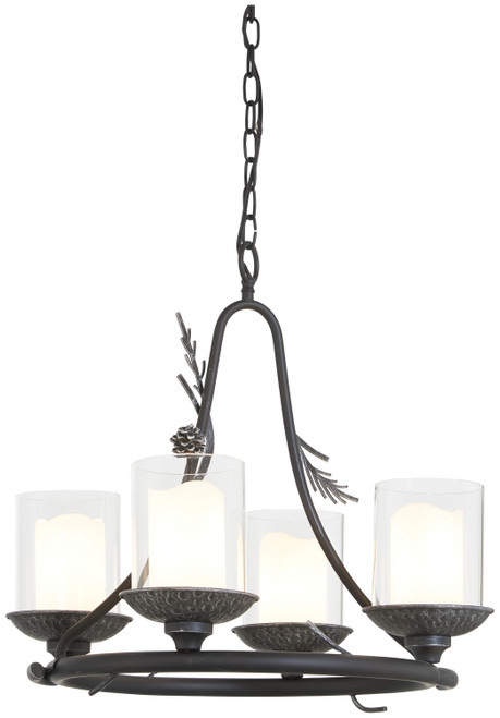 Minka-Lavery Ponderosa Ridge Four Light Chandelier in Weathered Spruce W/ Silver - 2754-694 Minka-Lavery Ponderosa Ridge Four Light Chandelier in Weathered Spruce W/ Silver - 2754-694