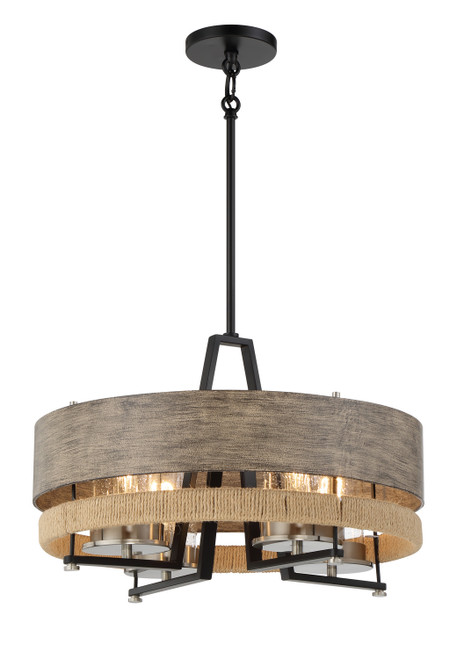 Minka-Lavery Silver Creek Four Light Convertible Pendant in Stone Grey, Coal & Brushed Nic - 2764-733 Minka-Lavery Silver Creek Four Light Convertible Pendant in Stone Grey, Coal & Brushed Nic - 2764-733