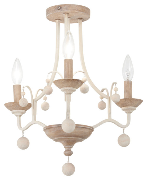 Minka-Lavery Colonial Charm Three Light Semi Flush Mount in White Wash & Sun Dried Clay - 2662-717 Minka-Lavery Colonial Charm Three Light Semi Flush Mount in White Wash & Sun Dried Clay - 2662-717
