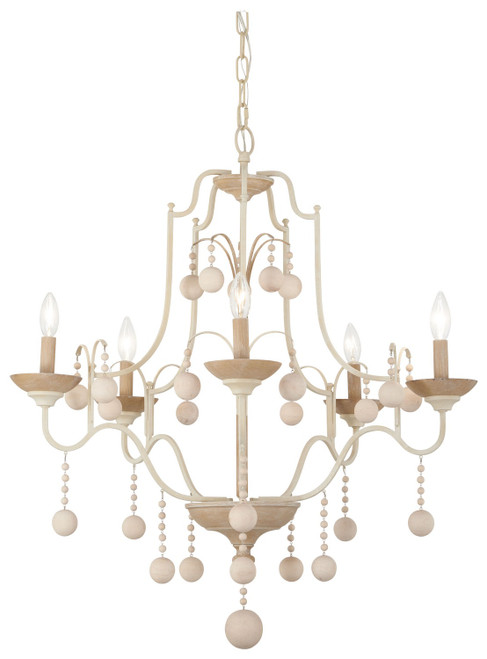 Minka-Lavery Colonial Charm Five Light Chandelier in White Wash & Sun Dried Clay - 2665-717 Minka-Lavery Colonial Charm Five Light Chandelier in White Wash & Sun Dried Clay - 2665-717