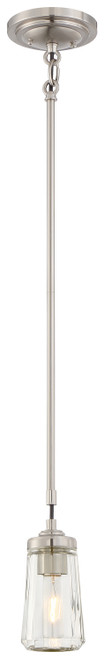 Minka-Lavery Poleis One Light Mini Pendant in Brushed Nickel - 3301-84 Minka-Lavery Poleis One Light Mini Pendant in Brushed Nickel - 3301-84