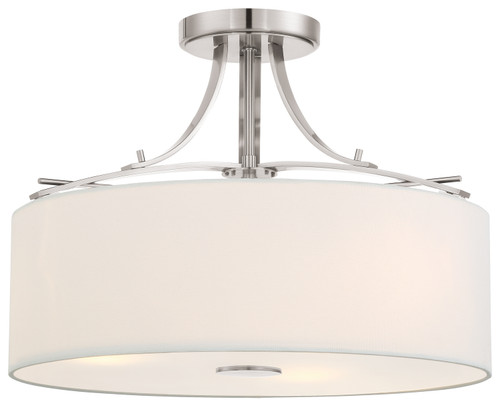 Minka-Lavery Poleis Three Light Semi Flush Mount in Brushed Nickel - 3307-84 Minka-Lavery Poleis Three Light Semi Flush Mount in Brushed Nickel - 3307-84