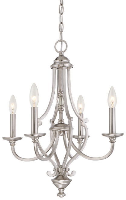 Minka-Lavery Savannah Row Four Light Chandelier in Brushed Nickel - 3334-84 Minka-Lavery Savannah Row Four Light Chandelier in Brushed Nickel - 3334-84