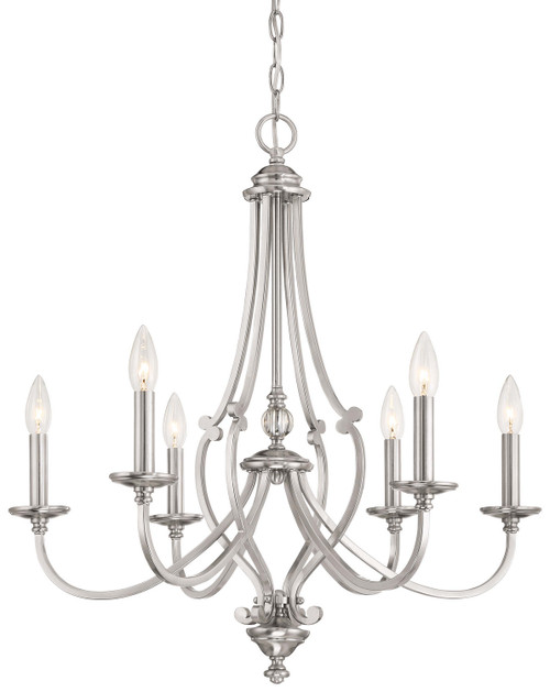 Minka-Lavery Savannah Row Six Light Chandelier in Brushed Nickel - 3336-84 Minka-Lavery Savannah Row Six Light Chandelier in Brushed Nickel - 3336-84