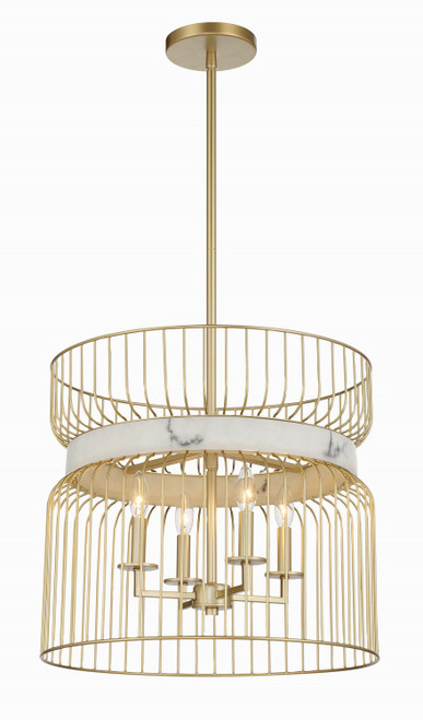 Minka-Lavery Park Slope Four Light Pendant in Nouveau Gold - 3394-754 Minka-Lavery Park Slope Four Light Pendant in Nouveau Gold - 3394-754