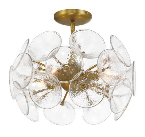 Minka-Lavery Winter Four Light Semi-Flush to Pendant in Soft Brass - 3654-695 Minka-Lavery Winter Four Light Semi-Flush to Pendant in Soft Brass - 3654-695