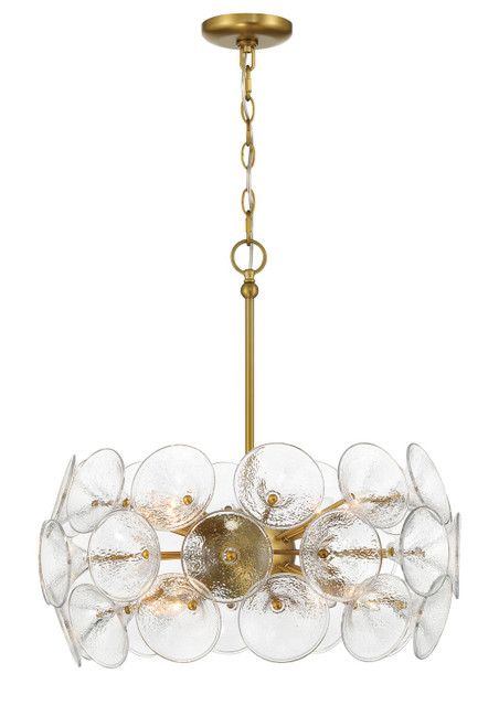 Minka-Lavery Winter Eight Light Pendant in Soft Brass - 3658-695 Minka-Lavery Winter Eight Light Pendant in Soft Brass - 3658-695