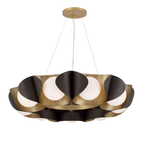 Minka-Lavery Flare Nine Light Pendant in Legacy Brass & Dark Bronze - 3779-855 Minka-Lavery Flare Nine Light Pendant in Legacy Brass & Dark Bronze - 3779-855