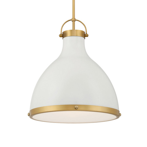 Minka-Lavery Lynk One Light Pendant in Legacy Brass & Off White Cream - 3932-879 Minka-Lavery Lynk One Light Pendant in Legacy Brass & Off White Cream - 3932-879