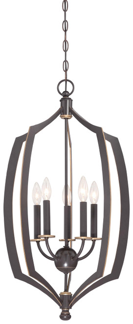 Minka-Lavery Middletown Five Light Pendant in Downton Bronze With Gold Highlights - 4373-579 Minka-Lavery Middletown Five Light Pendant in Downton Bronze With Gold Highlights - 4373-579
