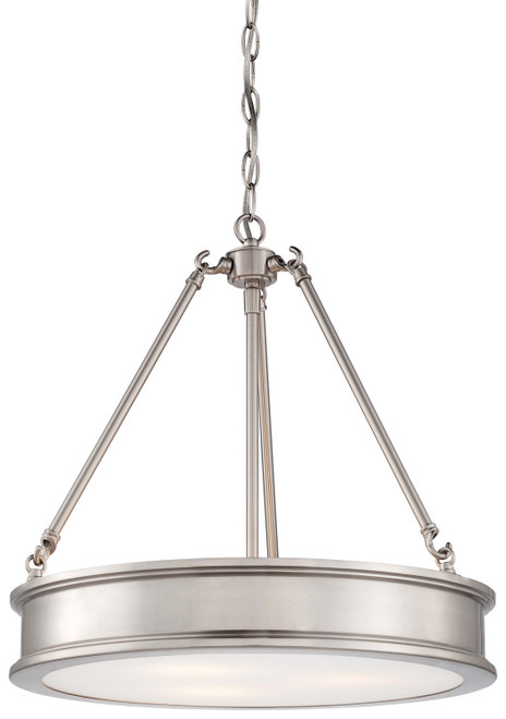 Minka-Lavery Harbour Point Three Light Pendant in Brushed Nickel - 4173-84 Minka-Lavery Harbour Point Three Light Pendant in Brushed Nickel - 4173-84