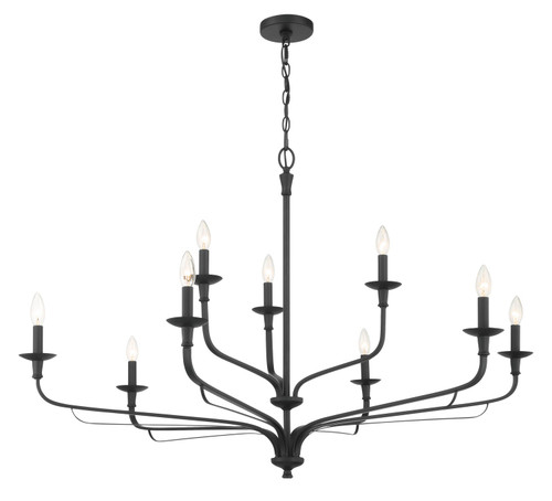 Minka-Lavery Velena Nine Light Chandelier in Dark Matte Black