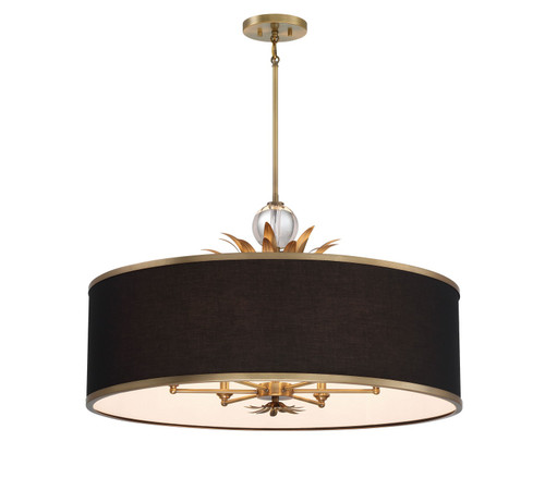 Minka-Lavery Caprio Six Light Pendant in Natural Brushed Brass - 4586-672 Minka-Lavery Caprio Six Light Pendant in Natural Brushed Brass - 4586-672