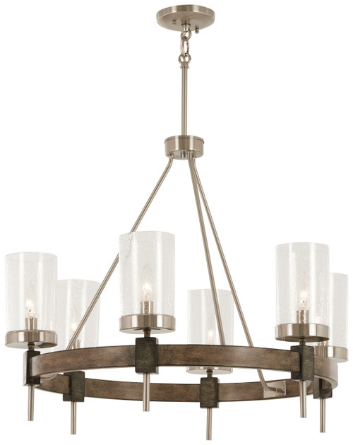 Minka-Lavery Bridlewood Six Light Chandelier in Stone Grey W/Brushed Nickel - 4636-106 Minka-Lavery Bridlewood Six Light Chandelier in Stone Grey W/Brushed Nickel - 4636-106