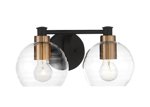 Minka-Lavery Keyport Two Light Bath in Sand Coal W/Natural Brushed Br - 4912-653 Minka-Lavery Keyport Two Light Bath in Sand Coal W/Natural Brushed Br - 4912-653