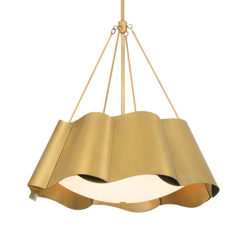 Minka-Lavery Waveform Four Light Pendant in Legacy Brass - 3954-732