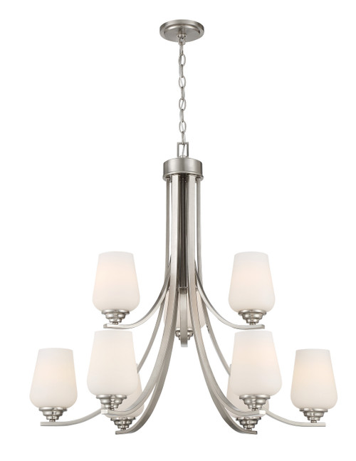 Minka-Lavery Shyloh Nine Light Chandelier in Brushed Nickel - 4929-84 Minka-Lavery Shyloh Nine Light Chandelier in Brushed Nickel - 4929-84