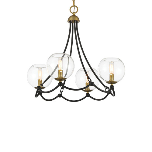 Minka-Lavery Kearney Park Four Light Chandelier in Coal And Soft Brass - 5065-726 Minka-Lavery Kearney Park Four Light Chandelier in Coal And Soft Brass - 5065-726
