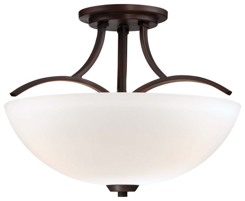 Minka-Lavery Overland Park Three Light Semi Flush Mount in Vintage Bronze - 4962-284 Minka-Lavery Overland Park Three Light Semi Flush Mount in Vintage Bronze - 4962-284