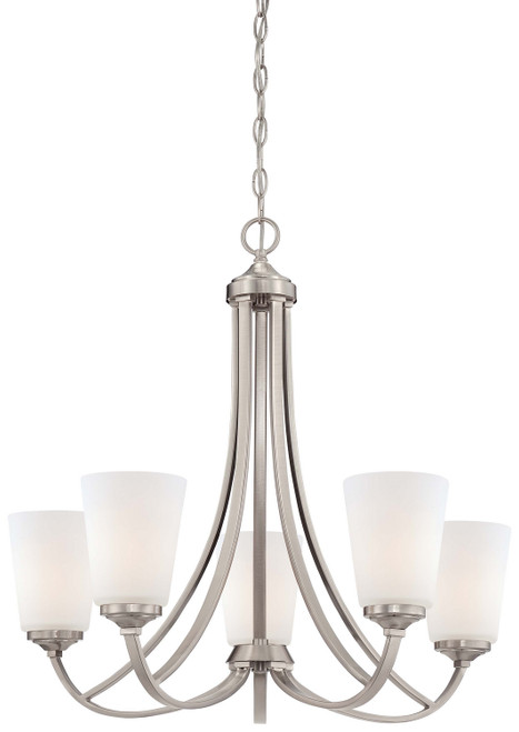 Minka-Lavery Overland Park Five Light Chandelier in Brushed Nickel - 4965-84 Minka-Lavery Overland Park Five Light Chandelier in Brushed Nickel - 4965-84