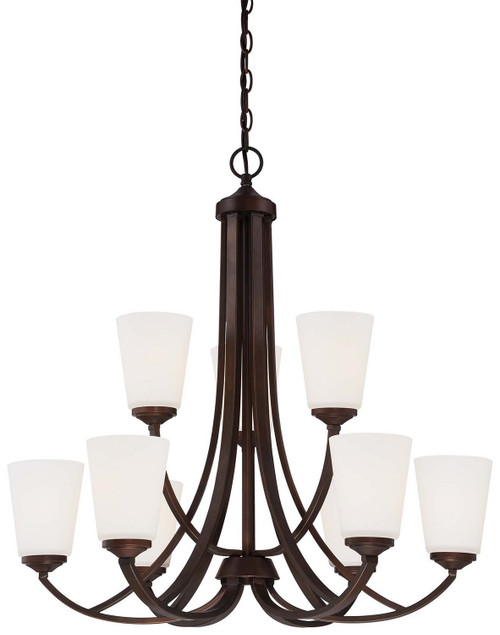 Minka-Lavery Overland Park Nine Light Chandelier in Vintage Bronze - 4969-284