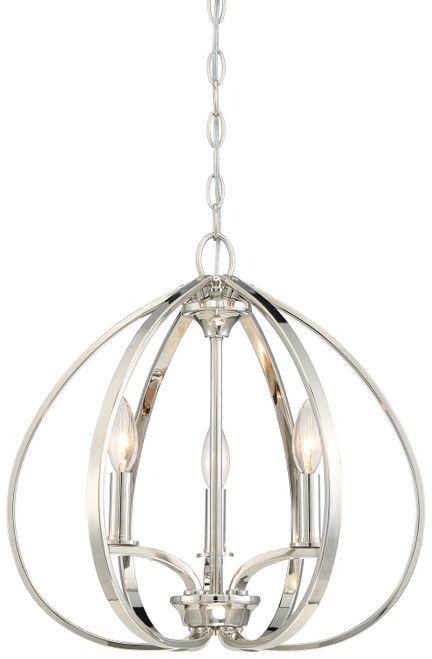 Minka-Lavery Tilbury Three Light Pendant in Polished Nickel - 4982-613 Minka-Lavery Tilbury Three Light Pendant in Polished Nickel - 4982-613