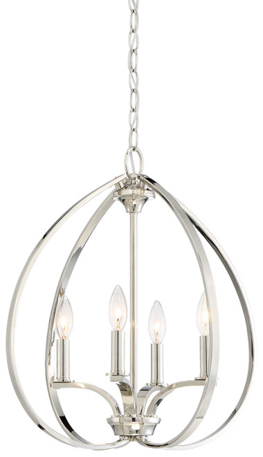 Minka-Lavery Tilbury Four Light Pendant in Polished Nickel - 4984-613 Minka-Lavery Tilbury Four Light Pendant in Polished Nickel - 4984-613