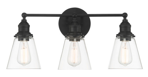 Minka-Lavery Barwell Three Light Bath Vanity in Coal - 5683-66A Minka-Lavery Barwell Three Light Bath Vanity in Coal - 5683-66A