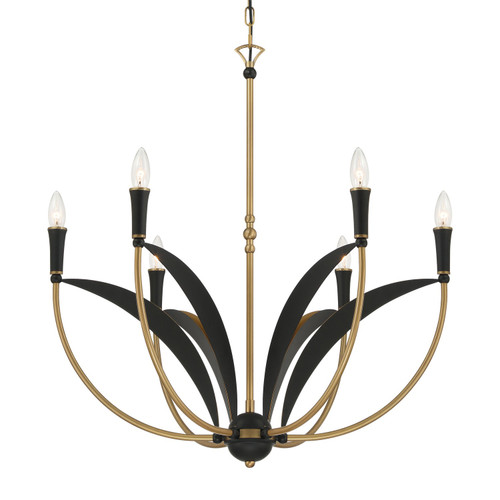 Minka-Lavery Miller Six Light Chandelier in Legacy Brass & Sand Coal - 5696-782 Minka-Lavery Miller Six Light Chandelier in Legacy Brass & Sand Coal - 5696-782