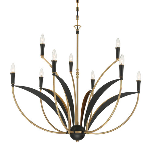 Minka-Lavery Miller Nine Light Chandelier in Legacy Brass & Sand Coal - 5699-782 Minka-Lavery Miller Nine Light Chandelier in Legacy Brass & Sand Coal - 5699-782