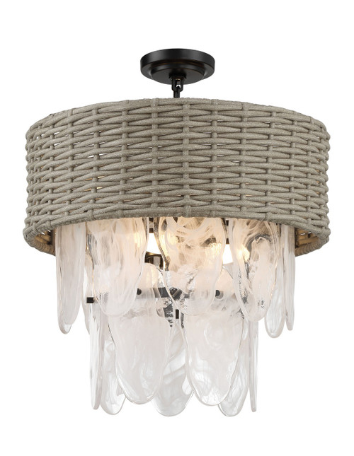 Minka-Lavery Breakers Isle Six Light Semi Flush Mount in Coal - 5296-66A Minka-Lavery Breakers Isle Six Light Semi Flush Mount in Coal - 5296-66A