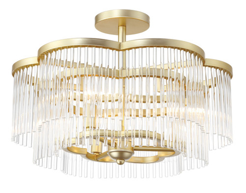 Minka-Lavery Azura Three Light Semi-Flush in Heirloom Brass - 5454-856 Minka-Lavery Azura Three Light Semi-Flush in Heirloom Brass - 5454-856