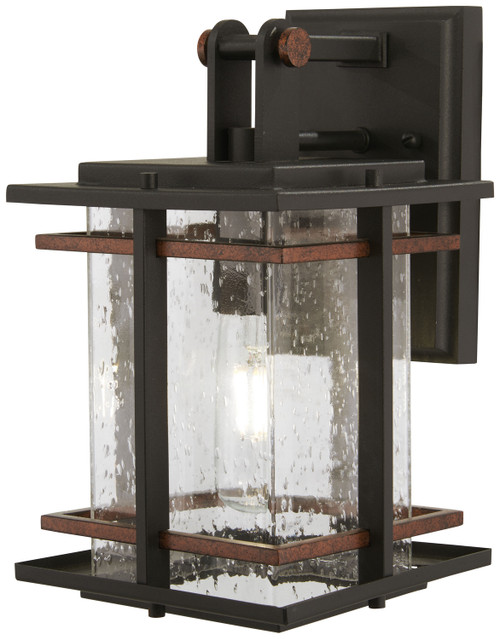Minka-Lavery San Marcos One Light Outdoor Wall Mount in Coal W/Antique Copper Accents - 72491-68