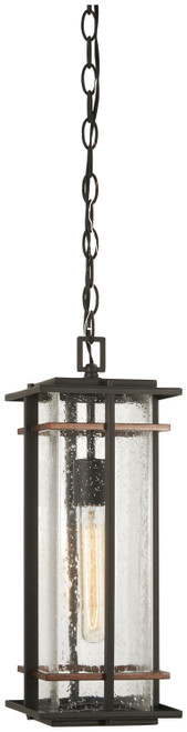Minka-Lavery San Marcos One Light Outdoor Chain Hung Lantern in Coal W/Antique Copper Accents - 72494-68 Minka-Lavery San Marcos One Light Outdoor Chain Hung Lantern in Coal W/Antique Copper Accents - 72494-68