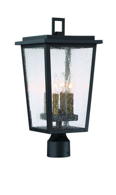 Minka-Lavery Cantebury Four Light Outdoor Post Mount in Coal W/Gold - 72756-66G Minka-Lavery Cantebury Four Light Outdoor Post Mount in Coal W/Gold - 72756-66G