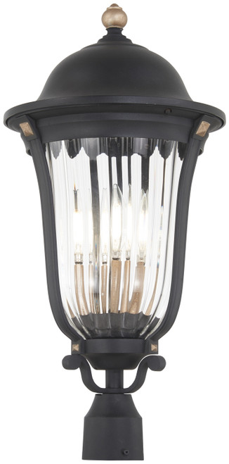 Minka-Lavery Peale Street Four Light Outdoor Post Mount in Sand Coal And Vermeil Gold - 73239-738 Minka-Lavery Peale Street Four Light Outdoor Post Mount in Sand Coal And Vermeil Gold - 73239-738
