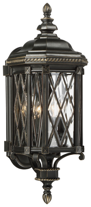 Minka-Lavery Bexley Manor Four Light Outdoor Wall Mount in Coal W/Gold Highlights - 9321-585