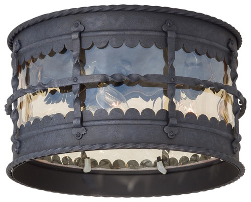 Minka-Lavery Mallorca Three Light Flush Mount in Spanish Iron - 8889-A39 Minka-Lavery Mallorca Three Light Flush Mount in Spanish Iron - 8889-A39