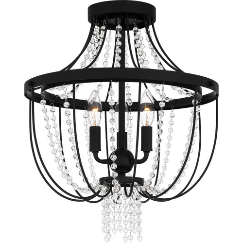 Quoizel Adelaide Three Light Semi Flush Mount in Matte Black - ADL1716MBK Quoizel Adelaide Three Light Semi Flush Mount in Matte Black - ADL1716MBK
