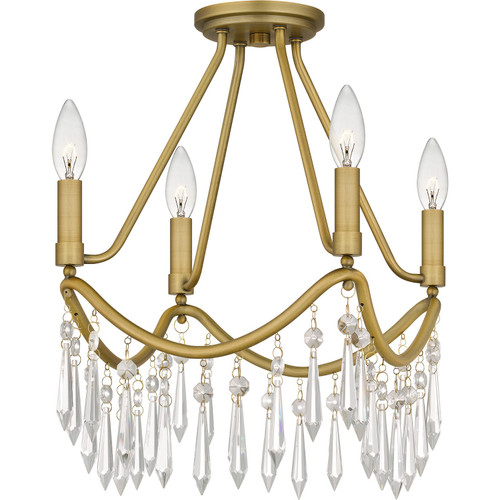 Quoizel Airedale Four Light Semi Flush Mount in Aged Brass - AID1712AB Quoizel Airedale Four Light Semi Flush Mount in Aged Brass - AID1712AB