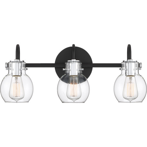 Quoizel Andrews Three Light Bath Fixture in Earth Black - ANW8603EK Quoizel Andrews Three Light Bath Fixture in Earth Black - ANW8603EK