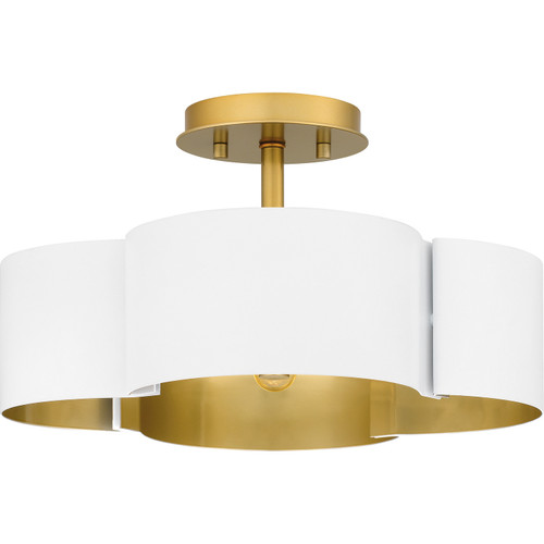 Quoizel Balsam Four Light Semi-Flush Mount in Matte White - BSM1714W Quoizel Balsam Four Light Semi-Flush Mount in Matte White - BSM1714W