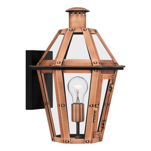 Quoizel Burdett One Light Outdoor Wall Mount in Aged Copper - BURD8411AC Quoizel Burdett One Light Outdoor Wall Mount in Aged Copper - BURD8411AC