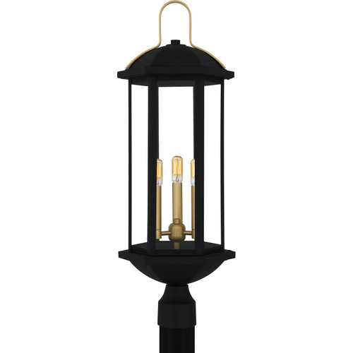 Quoizel Crestfield Three Light Outdoor Post Lantern in Matte Black - CFD9010MBK Quoizel Crestfield Three Light Outdoor Post Lantern in Matte Black - CFD9010MBK
