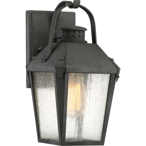 Quoizel Carriage One Light Outdoor Wall Lantern in Mottled Black - CRG8406MB Quoizel Carriage One Light Outdoor Wall Lantern in Mottled Black - CRG8406MB