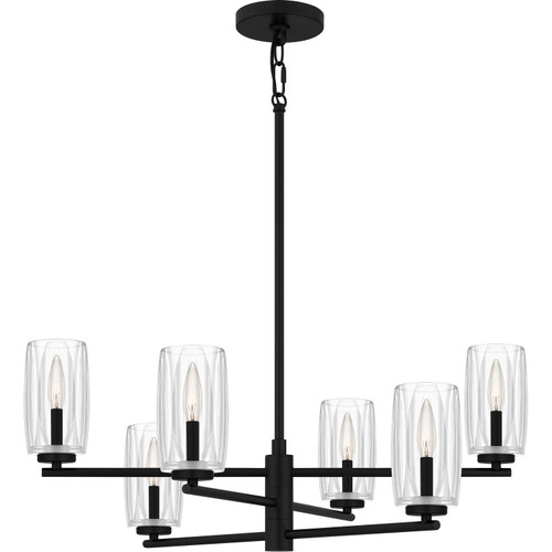Quoizel Cunningham Six Light Chandelier in Matte Black - CUN5026MBK Quoizel Cunningham Six Light Chandelier in Matte Black - CUN5026MBK