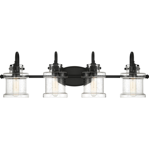Quoizel Danbury Four Light Bath Fixture in Earth Black - DNY8604EK Quoizel Danbury Four Light Bath Fixture in Earth Black - DNY8604EK