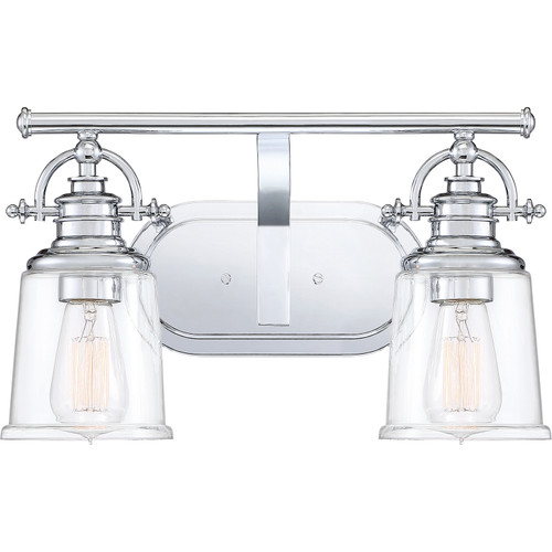 Quoizel Grant Two Light Bath Fixture in Polished Chrome - GRT8602C Quoizel Grant Two Light Bath Fixture in Polished Chrome - GRT8602C